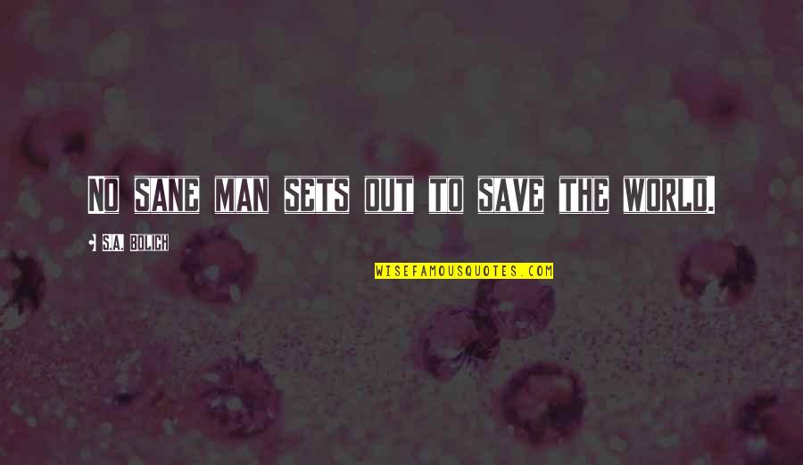 No Sanity Quotes By S.A. Bolich: No sane man sets out to save the