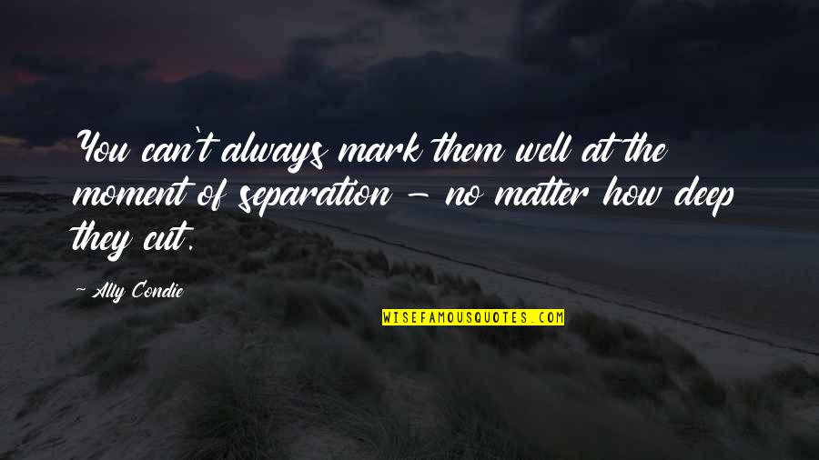 No Separation Quotes By Ally Condie: You can't always mark them well at the