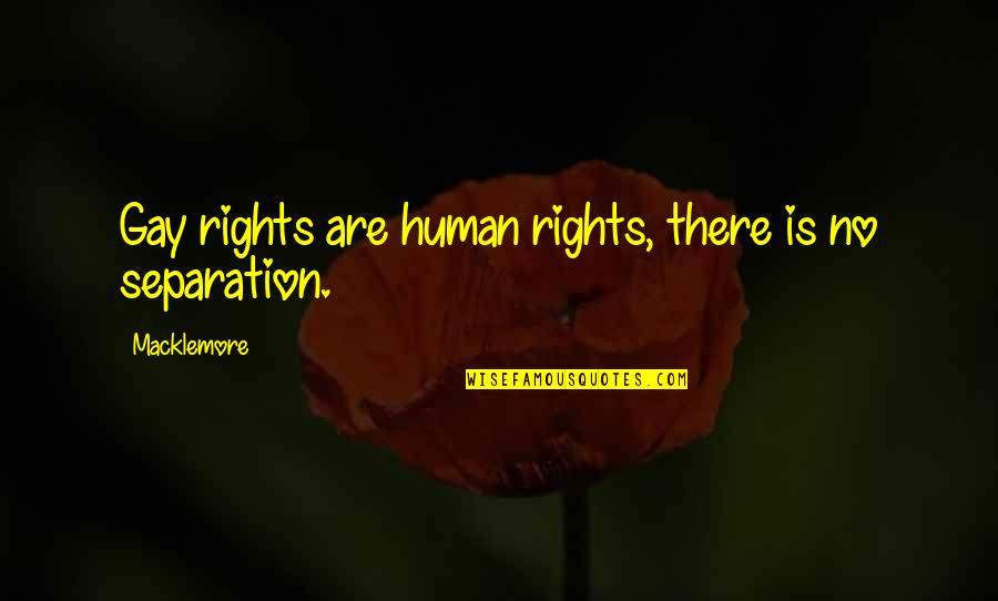 No Separation Quotes By Macklemore: Gay rights are human rights, there is no