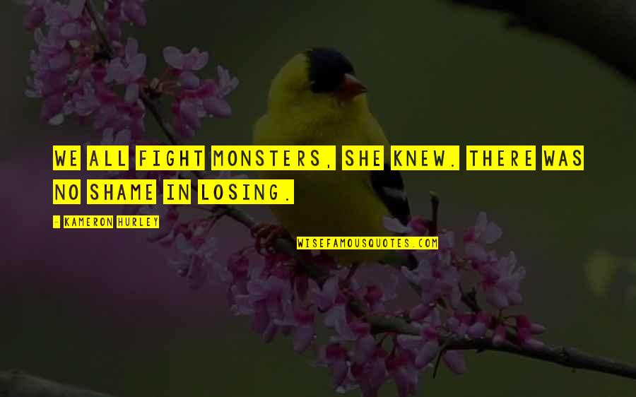 No Shame In Losing Quotes By Kameron Hurley: We all fight monsters, she knew. There was