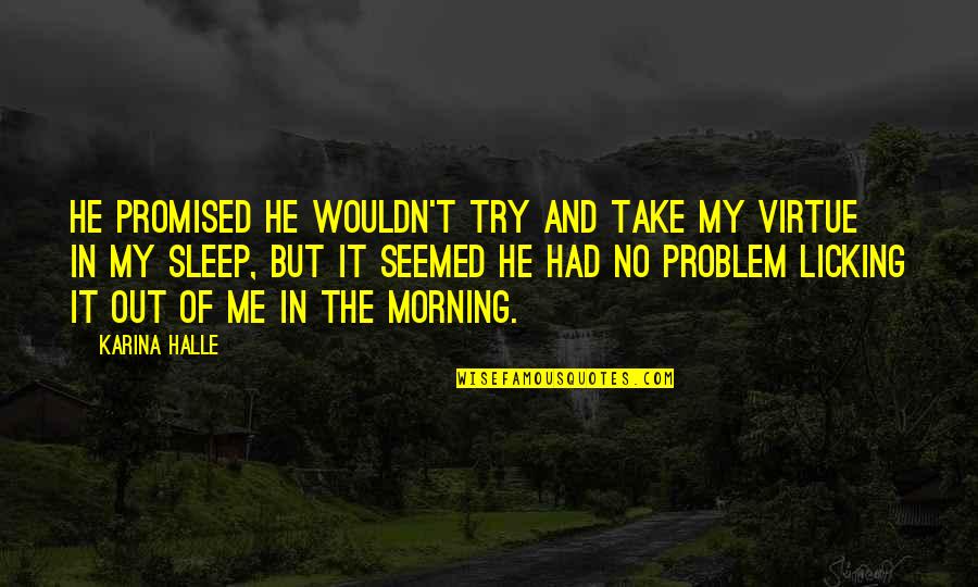 No Sleep Quotes By Karina Halle: He promised he wouldn't try and take my