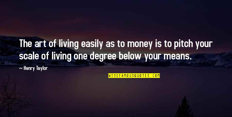 No Stopping Me Now Quotes By Henry Taylor: The art of living easily as to money