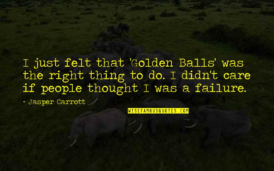 No Such Thing As Failure Quotes By Jasper Carrott: I just felt that 'Golden Balls' was the