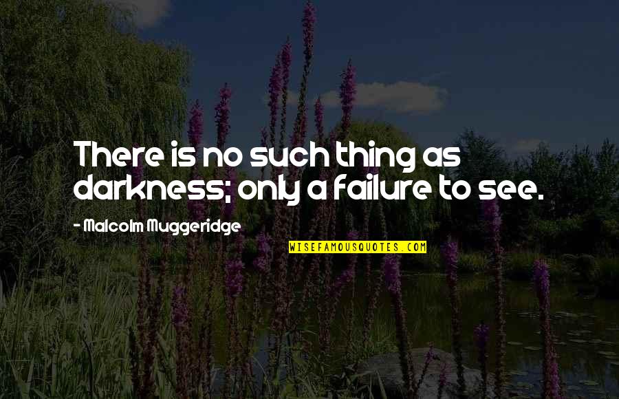 No Such Thing As Failure Quotes By Malcolm Muggeridge: There is no such thing as darkness; only