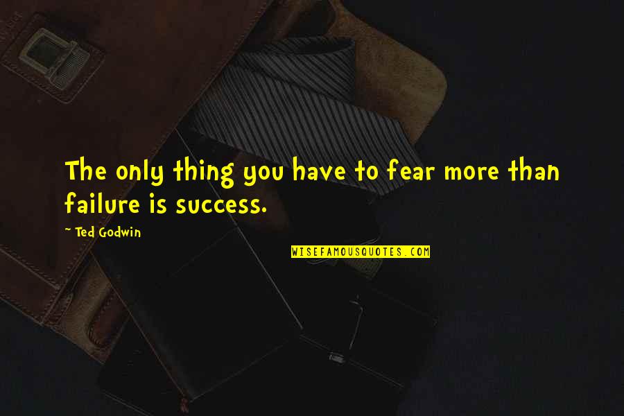 No Such Thing As Failure Quotes By Ted Godwin: The only thing you have to fear more