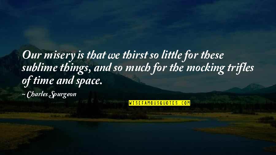 No Such Thing As Soulmate Quotes By Charles Spurgeon: Our misery is that we thirst so little No Such Thing As Soulmate Quotes By Charles Spurgeon: Our misery is that we thirst so little