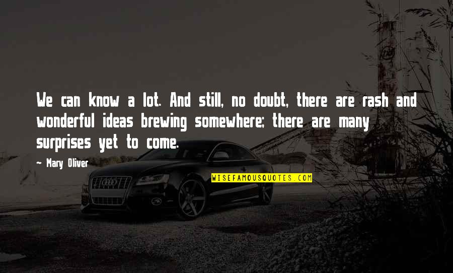No Surprises Quotes By Mary Oliver: We can know a lot. And still, no No Surprises Quotes By Mary Oliver: We can know a lot. And still, no