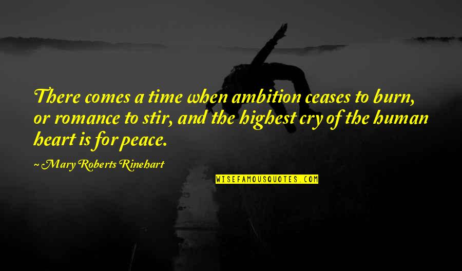 No Te Quiero Perder Quotes By Mary Roberts Rinehart: There comes a time when ambition ceases to