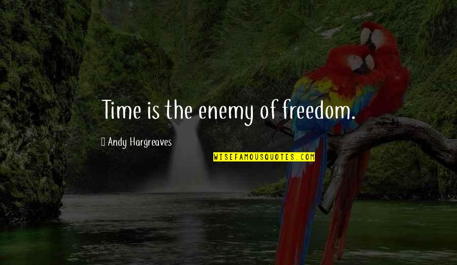 No Time For Enemy Quotes By Andy Hargreaves: Time is the enemy of freedom.