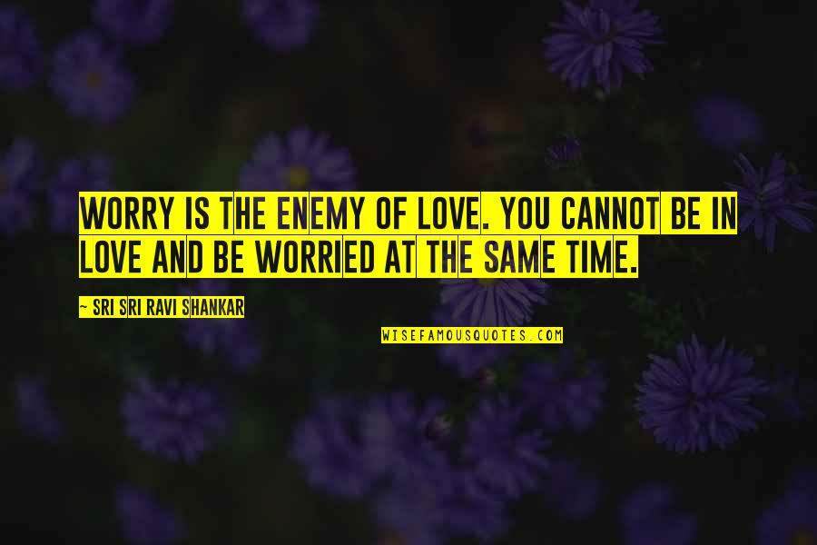 No Time For Enemy Quotes By Sri Sri Ravi Shankar: Worry is the enemy of love. You cannot