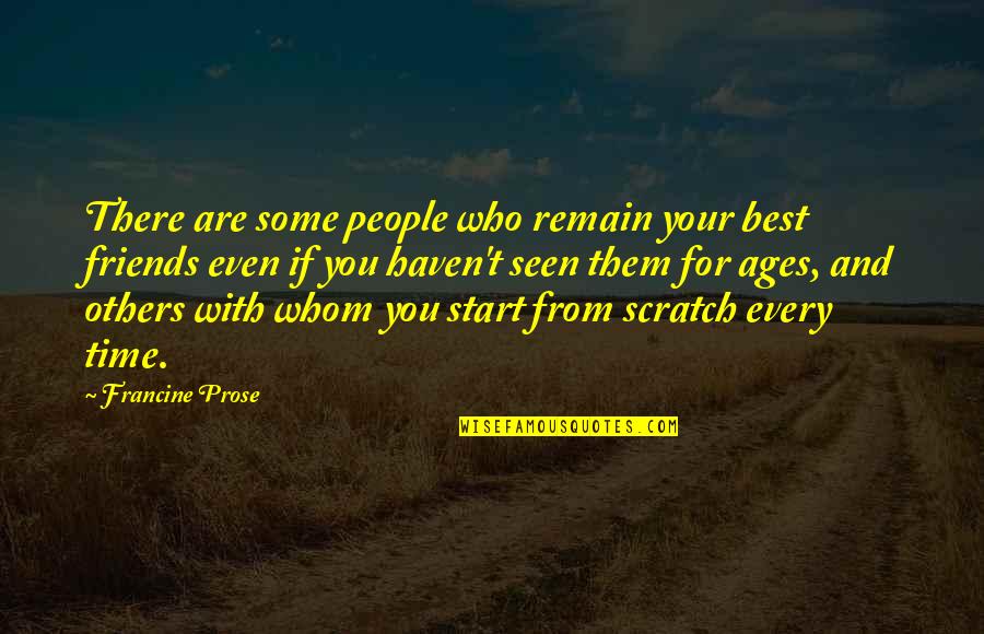 No Time Friends Quotes By Francine Prose: There are some people who remain your best