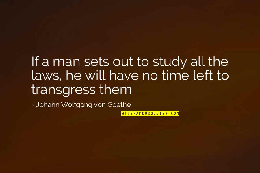 No Time Left Quotes By Johann Wolfgang Von Goethe: If a man sets out to study all