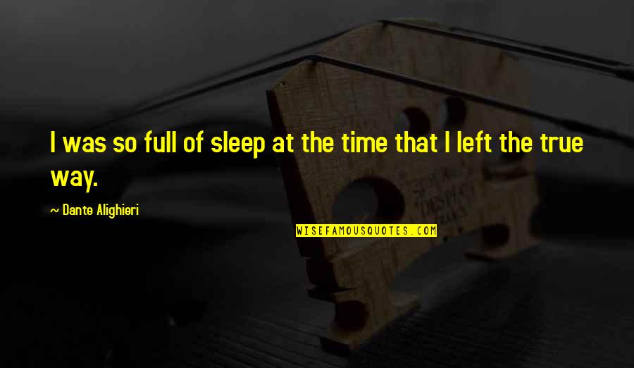 No Time To Sleep Quotes By Dante Alighieri: I was so full of sleep at the