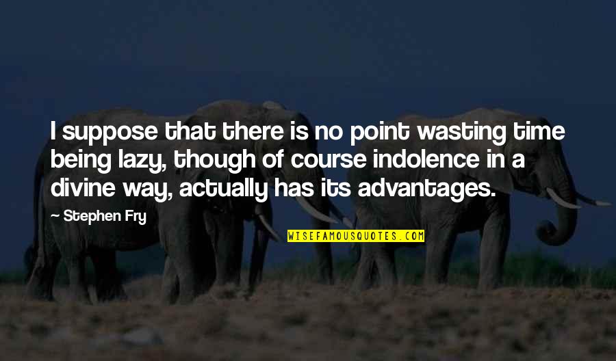 No Time Wasting Quotes By Stephen Fry: I suppose that there is no point wasting