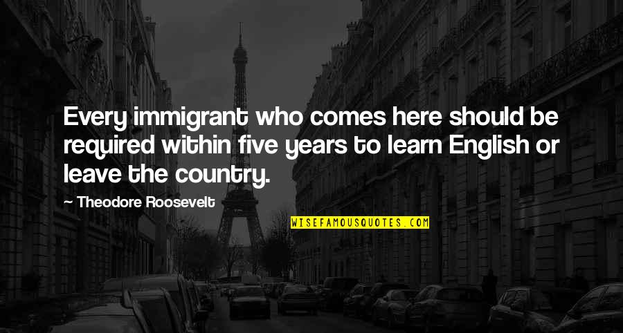 No To Xenophobia Quotes By Theodore Roosevelt: Every immigrant who comes here should be required