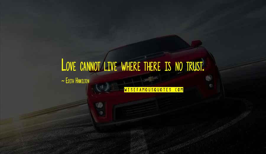 No Trust In Relationships Quotes By Edith Hamilton: Love cannot live where there is no trust.