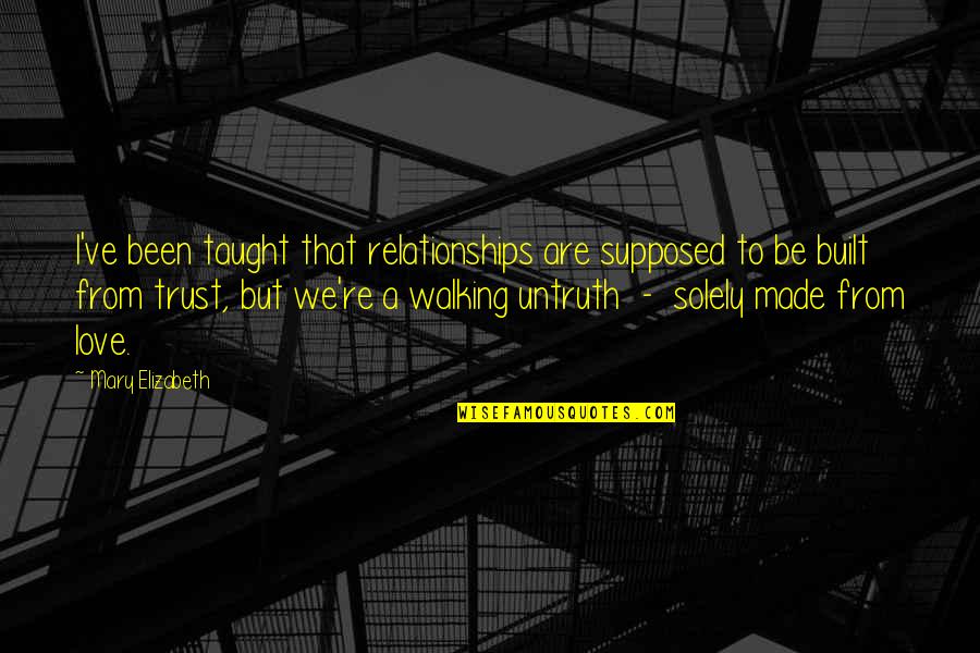 No Trust On Love Quotes By Mary Elizabeth: I've been taught that relationships are supposed to No Trust On Love Quotes By Mary Elizabeth: I've been taught that relationships are supposed to