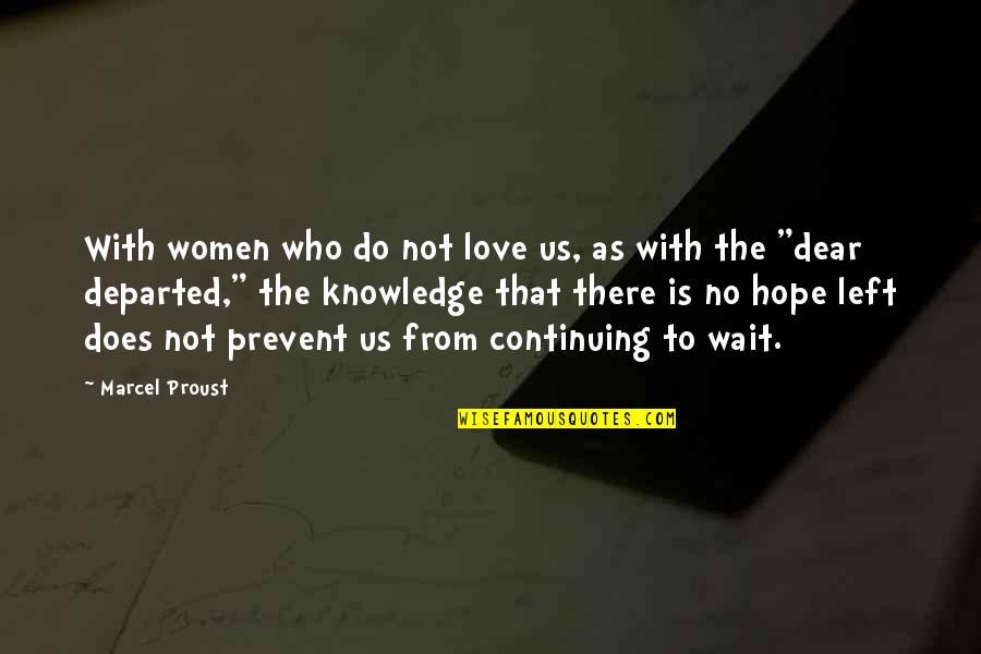 No Wait Quotes By Marcel Proust: With women who do not love us, as