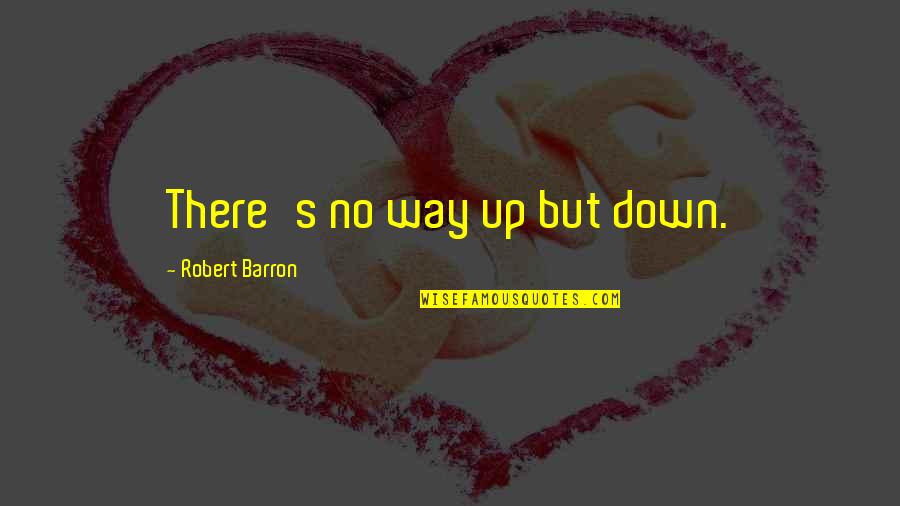 No Way Down Quotes By Robert Barron: There's no way up but down.