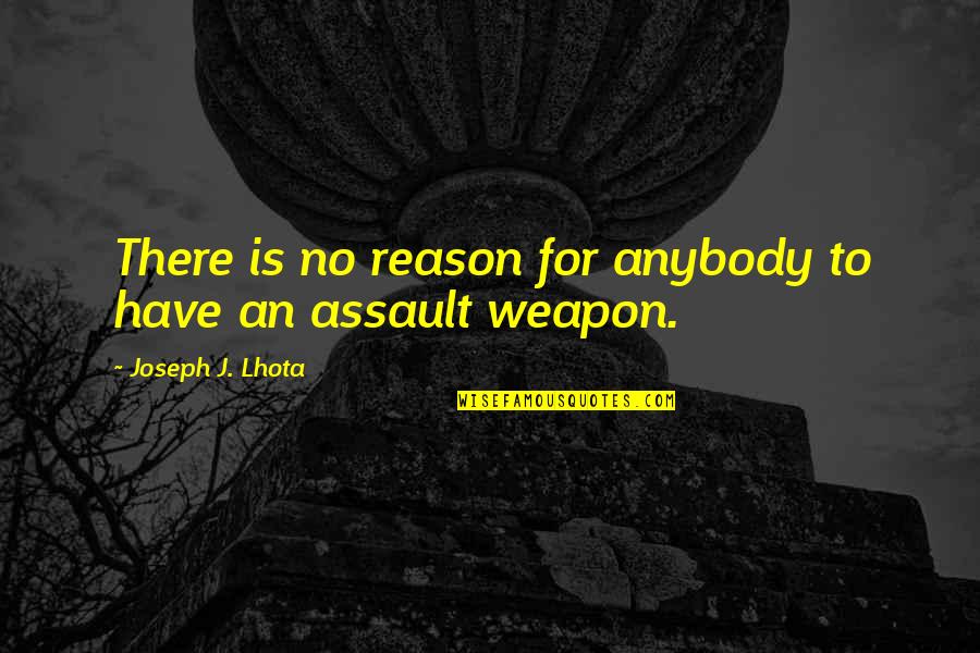 No Weapon Quotes By Joseph J. Lhota: There is no reason for anybody to have