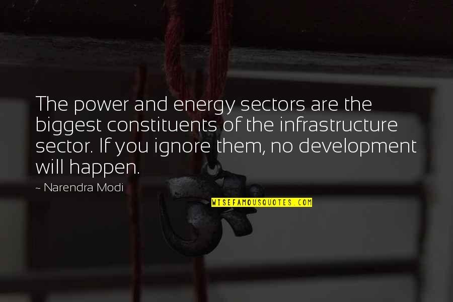 No Will Power Quotes By Narendra Modi: The power and energy sectors are the biggest
