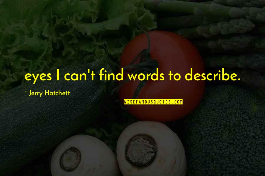 No Words Describe Quotes By Jerry Hatchett: eyes I can't find words to describe.