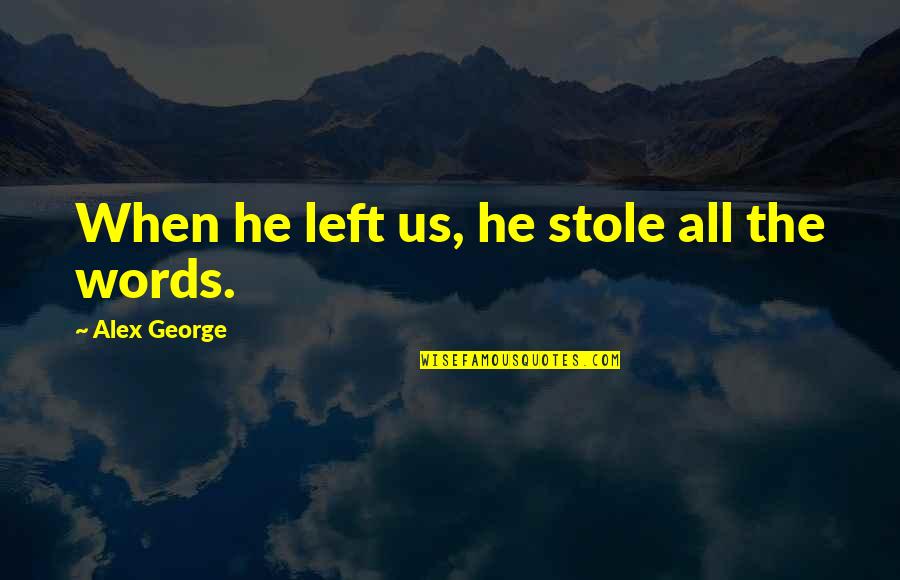No Words Left Quotes By Alex George: When he left us, he stole all the