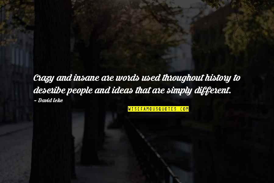 No Words To Describe You Quotes By David Icke: Crazy and insane are words used throughout history No Words To Describe You Quotes By David Icke: Crazy and insane are words used throughout history