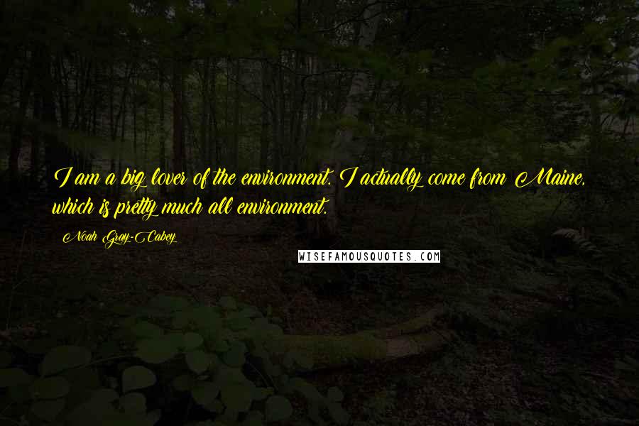 Noah Gray-Cabey quotes: I am a big lover of the environment. I actually come from Maine, which is pretty much all environment.