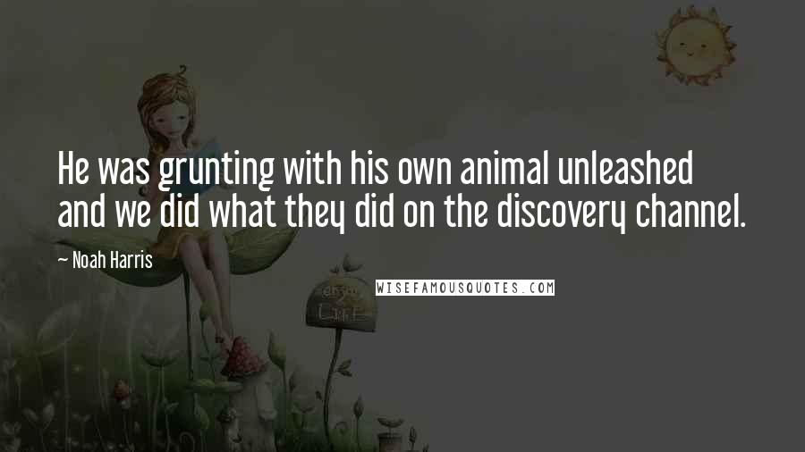 Noah Harris quotes: He was grunting with his own animal unleashed and we did what they did on the discovery channel.