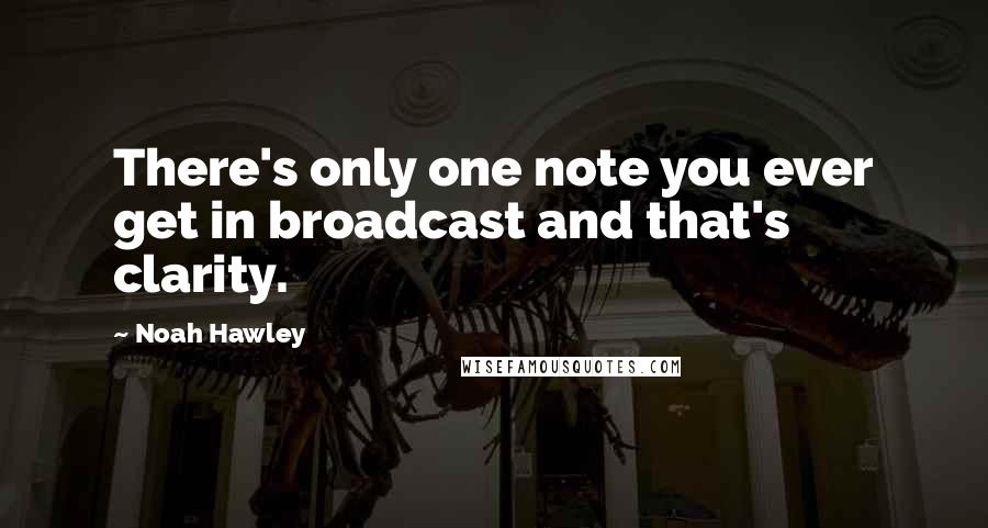 Noah Hawley quotes: There's only one note you ever get in broadcast and that's clarity.