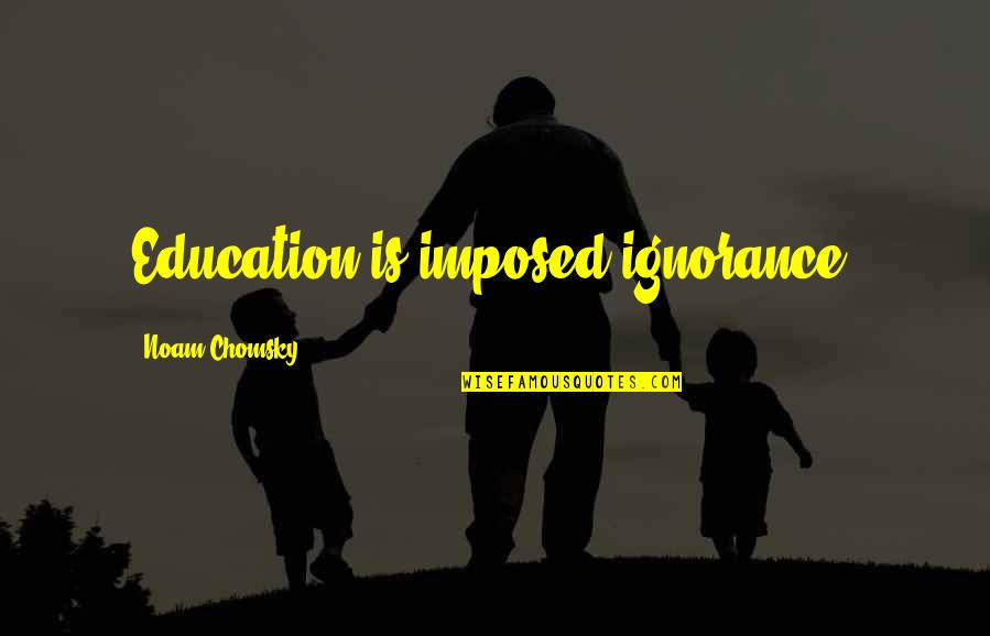 Noam Quotes By Noam Chomsky: Education is imposed ignorance.