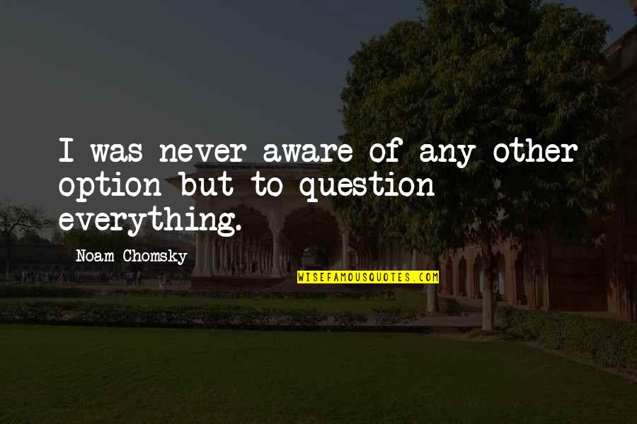 Noam Quotes By Noam Chomsky: I was never aware of any other option