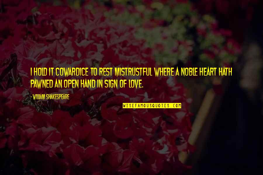 Noble Heart Quotes By William Shakespeare: I hold it cowardice To rest mistrustful where