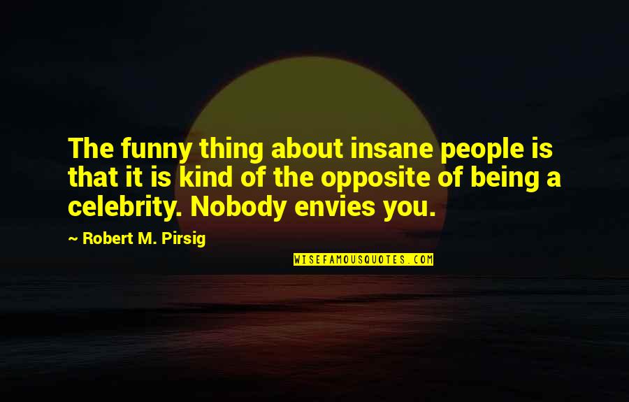 Nobody Being There For You Quotes By Robert M. Pirsig: The funny thing about insane people is that