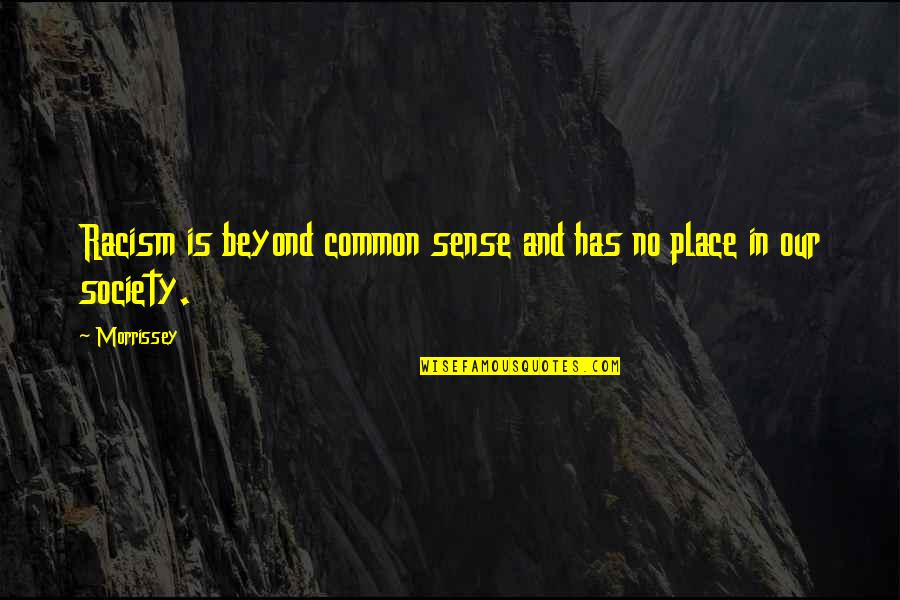 Nobody Can Go Back Quotes By Morrissey: Racism is beyond common sense and has no