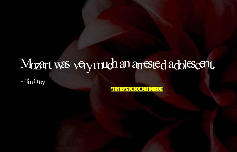 Nobody Deserves To Die Quotes By Tim Curry: Mozart was very much an arrested adolescent. Nobody Deserves To Die Quotes By Tim Curry: Mozart was very much an arrested adolescent.