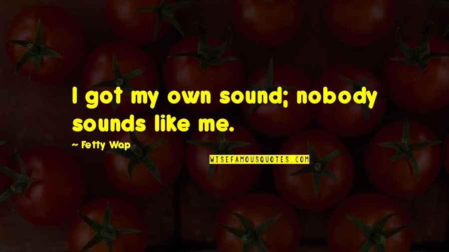 Nobody Got Me Quotes By Fetty Wap: I got my own sound; nobody sounds like