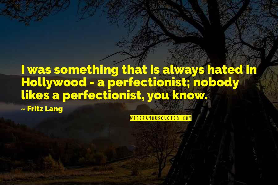 Nobody I Know Quotes By Fritz Lang: I was something that is always hated in Nobody I Know Quotes By Fritz Lang: I was something that is always hated in