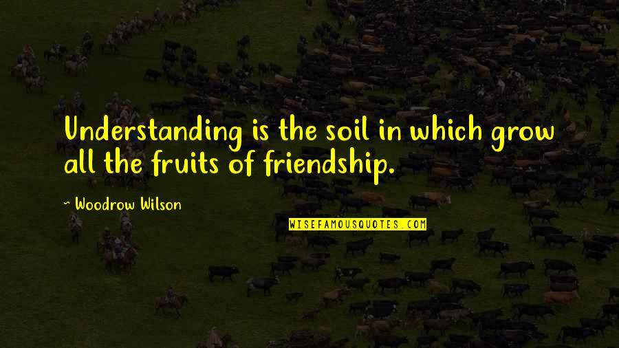 Nobody Know How I Feel Quotes By Woodrow Wilson: Understanding is the soil in which grow all