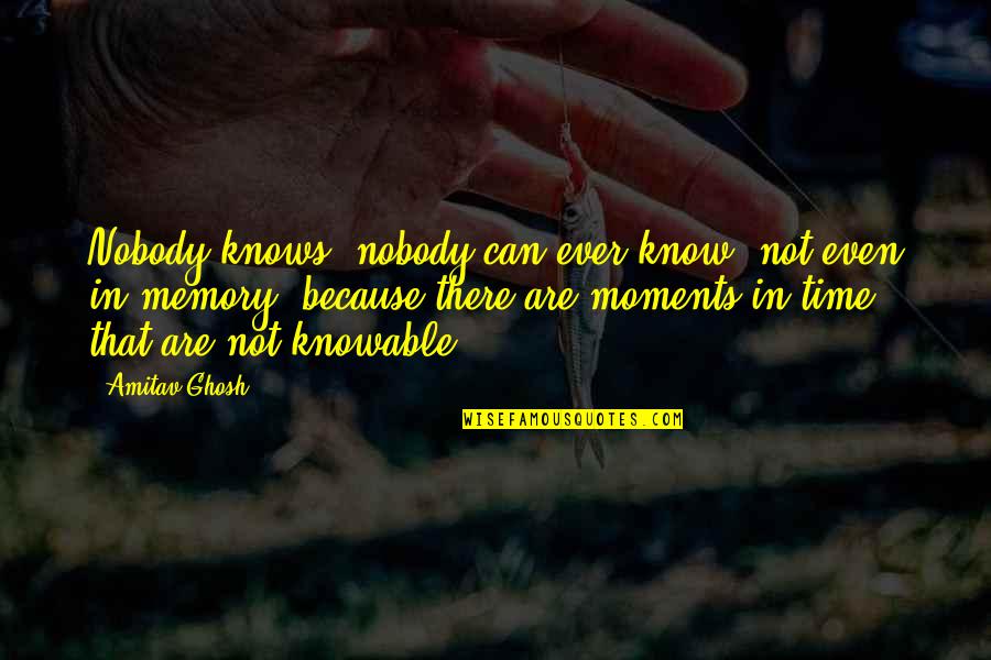 Nobody Know Quotes By Amitav Ghosh: Nobody knows, nobody can ever know, not even