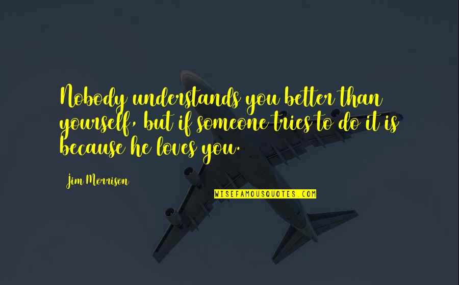Nobody Loves You Quotes By Jim Morrison: Nobody understands you better than yourself, but if
