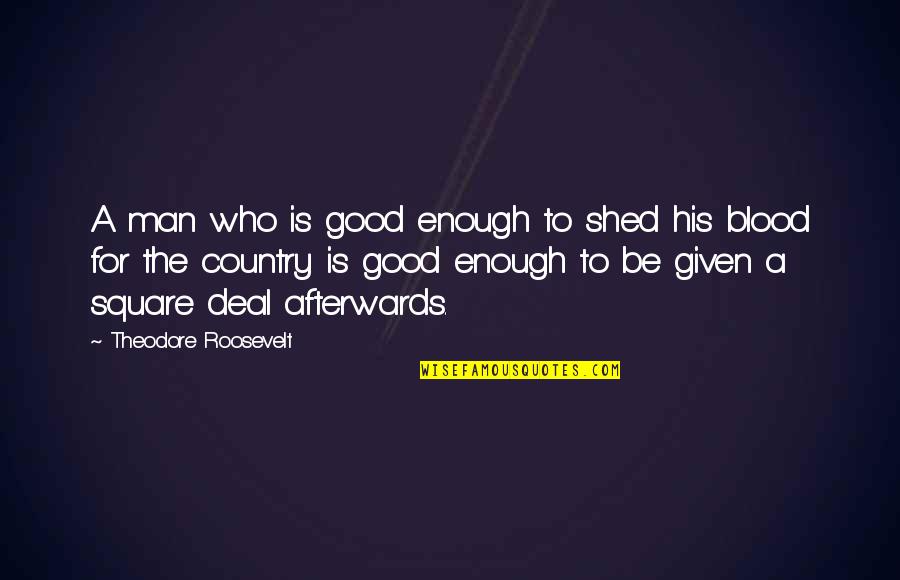 Nobody S Hero Quotes By Theodore Roosevelt: A man who is good enough to shed