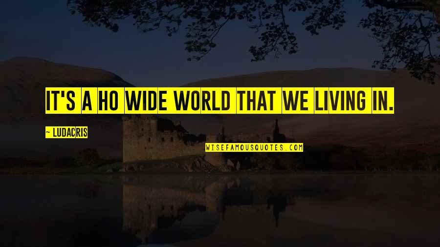 Nobody Understands Sad Quotes By Ludacris: It's a ho wide world that we living Nobody Understands Sad Quotes By Ludacris: It's a ho wide world that we living