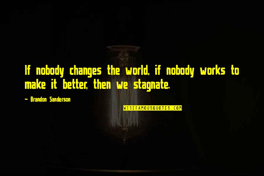 Nobody's Better Than You Quotes By Brandon Sanderson: If nobody changes the world, if nobody works