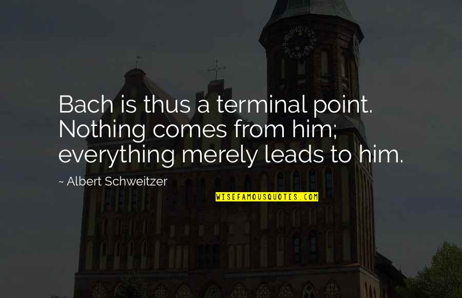 Nobuyasu Abe Quotes By Albert Schweitzer: Bach is thus a terminal point. Nothing comes Nobuyasu Abe Quotes By Albert Schweitzer: Bach is thus a terminal point. Nothing comes