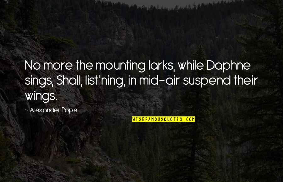 Nocens Quotes By Alexander Pope: No more the mounting larks, while Daphne sings,
