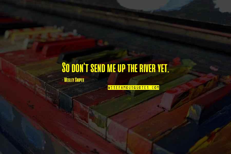 Nockerlgriess Quotes By Wesley Snipes: So don't send me up the river yet. Nockerlgriess Quotes By Wesley Snipes: So don't send me up the river yet.