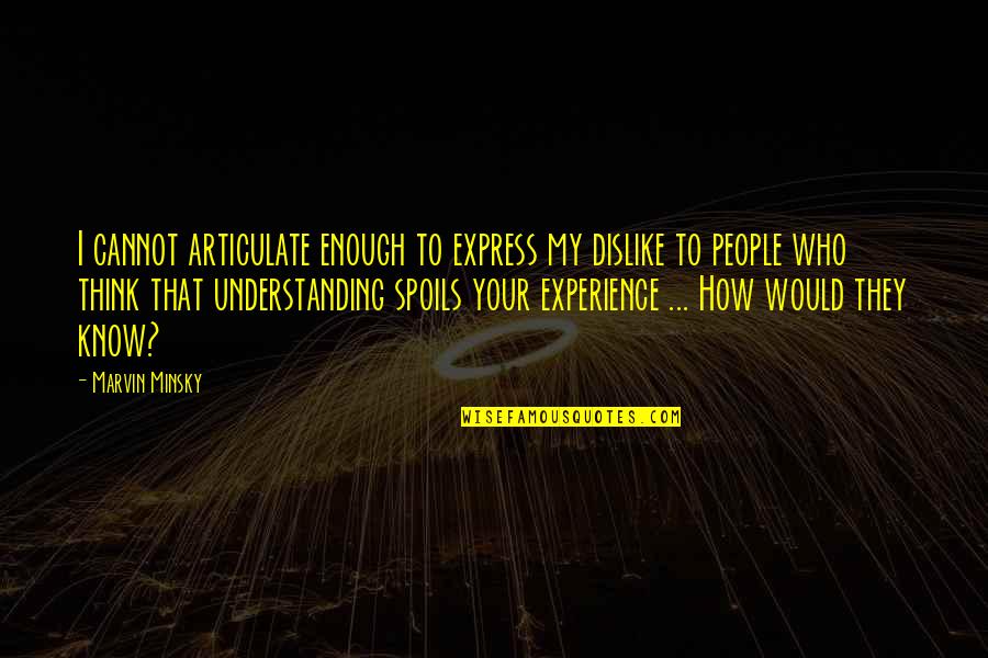Noctem Quotes By Marvin Minsky: I cannot articulate enough to express my dislike Noctem Quotes By Marvin Minsky: I cannot articulate enough to express my dislike