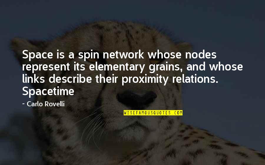 Nodes Quotes By Carlo Rovelli: Space is a spin network whose nodes represent
